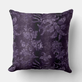 Cojín Decorativo Patrón púrpura de Damasco Floral Lilac Vintage