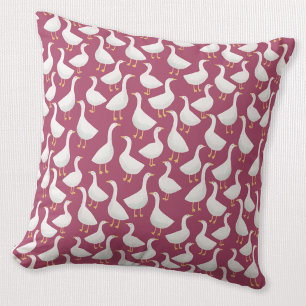 Cojín Decorativo Patrón Quirky White Goose Berry Red Cottagecore