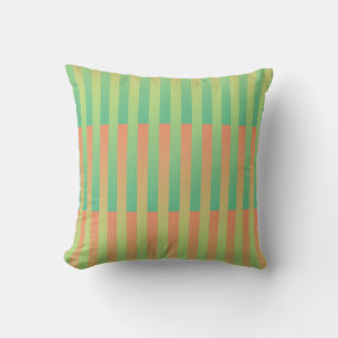 Cojín Decorativo Patrón rayado de Naranja verde