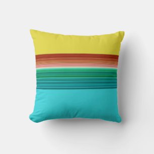 Cojín Decorativo Patrón rayado multicolor azul amarillo