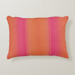 Cojín Decorativo Patrón rayado rosado amarillo