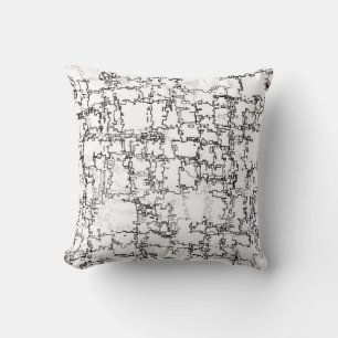 Cojín Decorativo Patrón resumen en blanco y negro