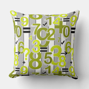 Cojín Decorativo Patrón retro brillante de aritmética matemática co
