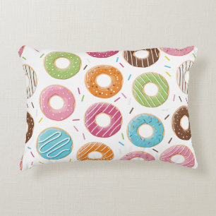 Cojín Decorativo Patrón Retro Colorido de Donas Minimalista Fiesta 