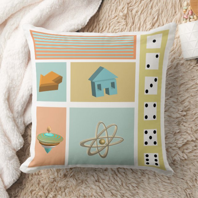 Cojín Decorativo Patrón retro de dados de Gameroom (Manta)