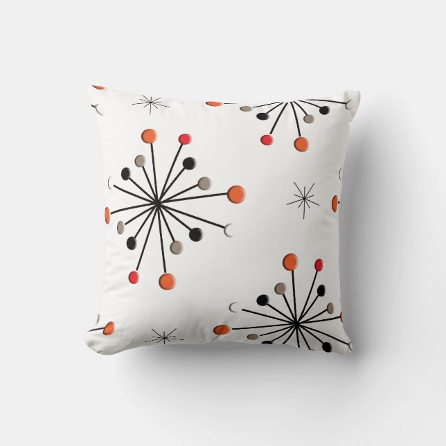 Cojín Decorativo Patrón retro de estrella atómica (Anverso)