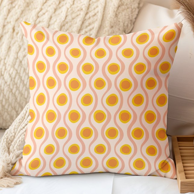 Cojín Decorativo Patrón retro decorativo Naranja rosa amarillo (Subido por el creador)