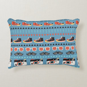 Cojín Decorativo Patrón retro hipster sin fisuras