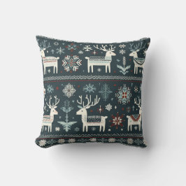 Cojín Decorativo Patrón retro nórdico de renos