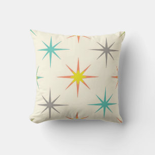 Cojín Decorativo Patrón Retro Starburst de mediados de siglo