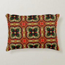 Cojín Decorativo Patrón rico Boho rojo, amarillo y beige