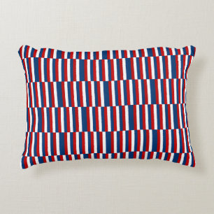 Cojín Decorativo Patrón Rojo Blanco Azul