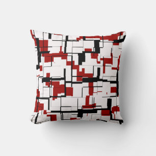 Cojín Decorativo Patrón rojo blanco negro de camo digital