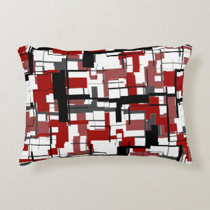 Cojín Decorativo Patrón rojo blanco negro de camo digital