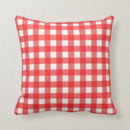 Cojín Decorativo Patrón rojo de Gingham comprobado
