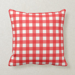 Cojín Decorativo Patrón rojo de Gingham comprobado