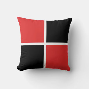 Cojín Decorativo Patrón rojo, negro y blanco