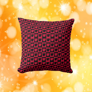 Cojín Decorativo Patrón rojo y negro de Arkansas