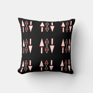 Cojín Decorativo Patrón rojo y negro, inspiración de tendencia