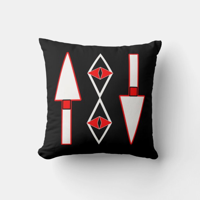 Cojín Decorativo Patrón rojo y negro, inspiración de tendencia (Anverso)