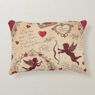 Cojín Decorativo Patrón romántico de Cupido de Vintage (2)