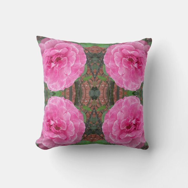 Cojín Decorativo Patrón rosa (Anverso)