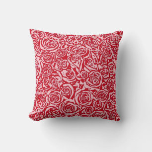 Cojín Decorativo Patrón Rosa abstracto moderno, rojo Rosa y rosa