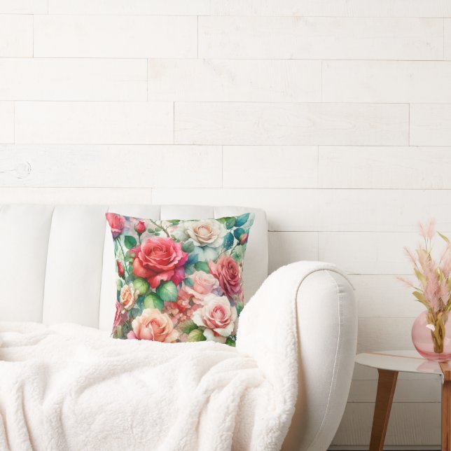Cojín Decorativo Patrón Rosa caprichoso (Sofá)