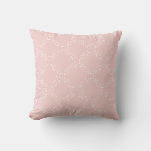 Cojín Decorativo Patrón Rosa Pastel Chic (Anverso)