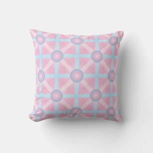 Cojín Decorativo Patrón Rosa, Púrpura y Azul Claro Adorable