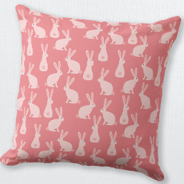 Cojín Decorativo Patrón rosado de conejo conejo chiquito