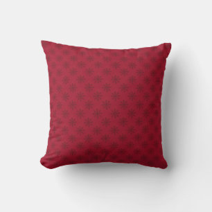 Cojín Decorativo Patrón Ruby Red Snowflake