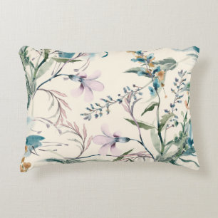 Cojín Decorativo Patrón Seamless de acuarela de las flores de campo
