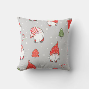 Cojín Decorativo Patrón Seamless de la Festividad de Winter Gnome
