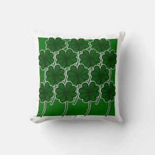 Cojín Decorativo Patrón Simple de Trébol para el Día de San Patrici