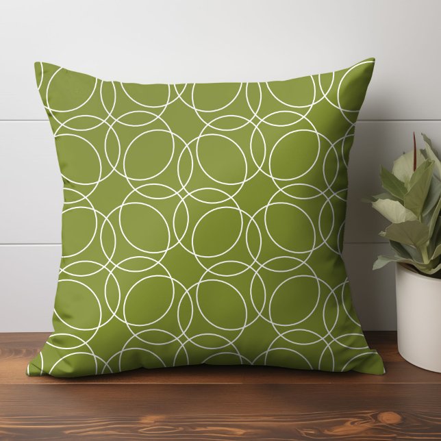 Cojín Decorativo Patrón simple moderno (circle pattern throw pillow in green)