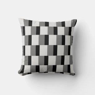 Cojín Decorativo Patrón simple negro y gris