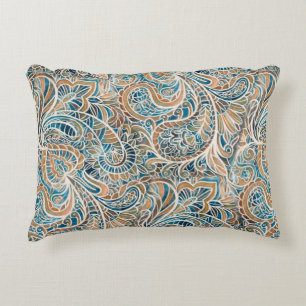 Cojín Decorativo Patrón sin brillo con la impresión Paisley multi