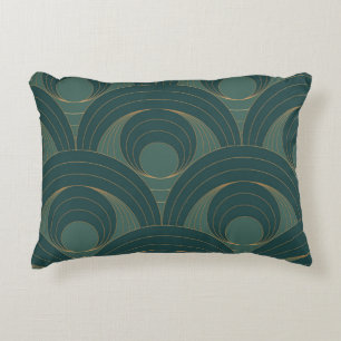 Cojín Decorativo Patrón sin fisuras con círculos dorados y verdes s