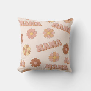 Cojín Decorativo Patrón sin fisuras de mamá hippie. Fondo groovy. M