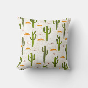 Cojín Decorativo Patrón sin foco, cactus, textura de arena, st mex