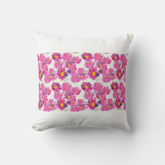 Cojín Decorativo Patrón sin foco con bellas flores. Acuarela