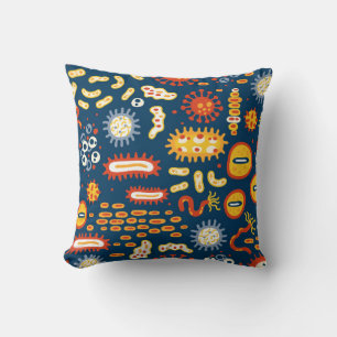 Cojín Decorativo Patrón sin foco con diferentes tipos de microorga