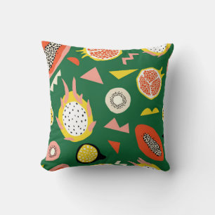 Cojín Decorativo Patrón sin foco con frutos tropicales