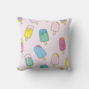 Cojín Decorativo Patrón sin foco con helado lindo. Cr de hielo fru