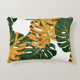 Cojín Decorativo Patrón sin foco con la selva tropical hawaiana. Re