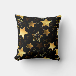 Cojín Decorativo Patrón sin foco con las estrellas doradas