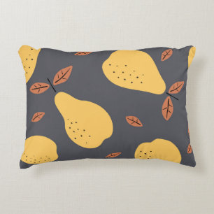 Cojín Decorativo Patrón sin foco con peras. Frutas ligeras modernas