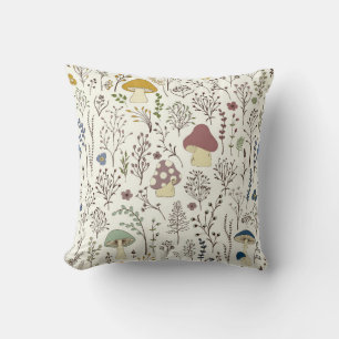 Cojín Decorativo Patrón sin foco. Conjunto de coloridas plantas sil