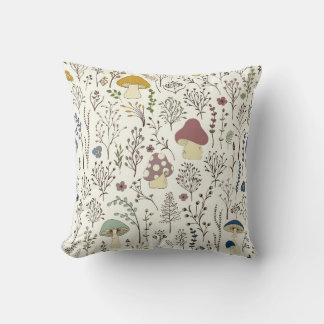 Cojín Decorativo Patrón sin foco. Conjunto de coloridas plantas sil